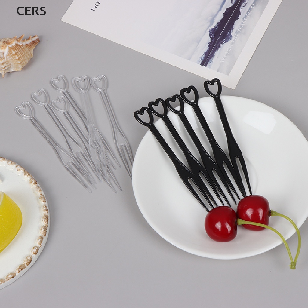 Set 100 Nĩa Ghim Trái Cây / Thức Ăn Bằng Nhựa Trong Suốt