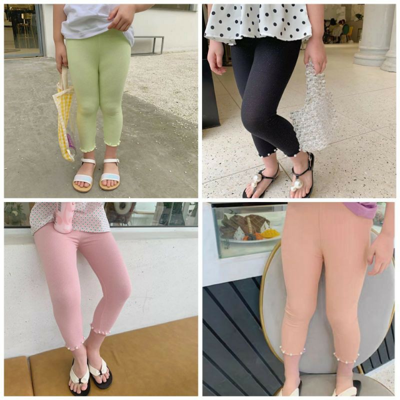 [RẺ VÔ ĐỊCH] Quần legging thun ôm chất mềm cực đẹp đính ngọc điệu đà cho bé gái