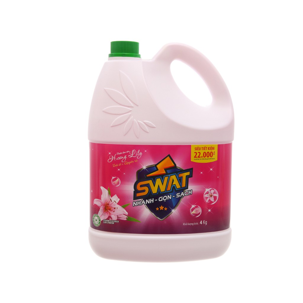 Nước lau sàn Swat hương hoa lily can 4kg