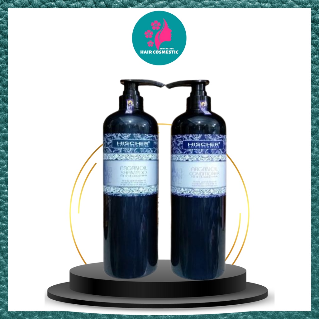 Cặp dầu gội hischer argan collagen 500ml