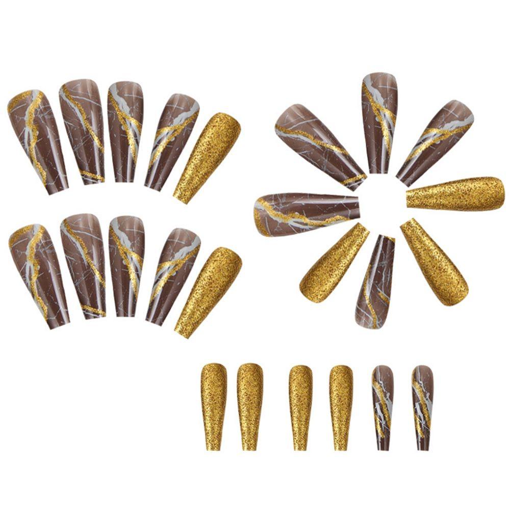 XIANTIN Bộ 24 Móng Tay Giả Che Phủ Toàn Diện Đính Kim Cương Giả Tháo Rời Được Kiểu Pháp