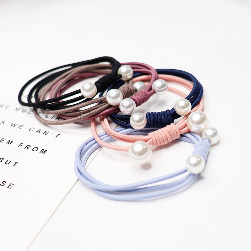 1 Dây Buộc Tóc Co Giãn Đính Hạt Ngọc Trai Kiểu Dáng Mới Dành Cho Nữ