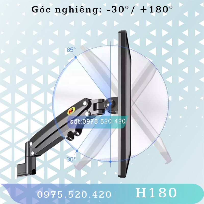 H180 - Giá treo 2 màn hình [17-35 inch]/ Giá đỡ 2 màn hình/ Phiên bản 2 tay của H100 [Cao cấp hơn M052 M074 F160]