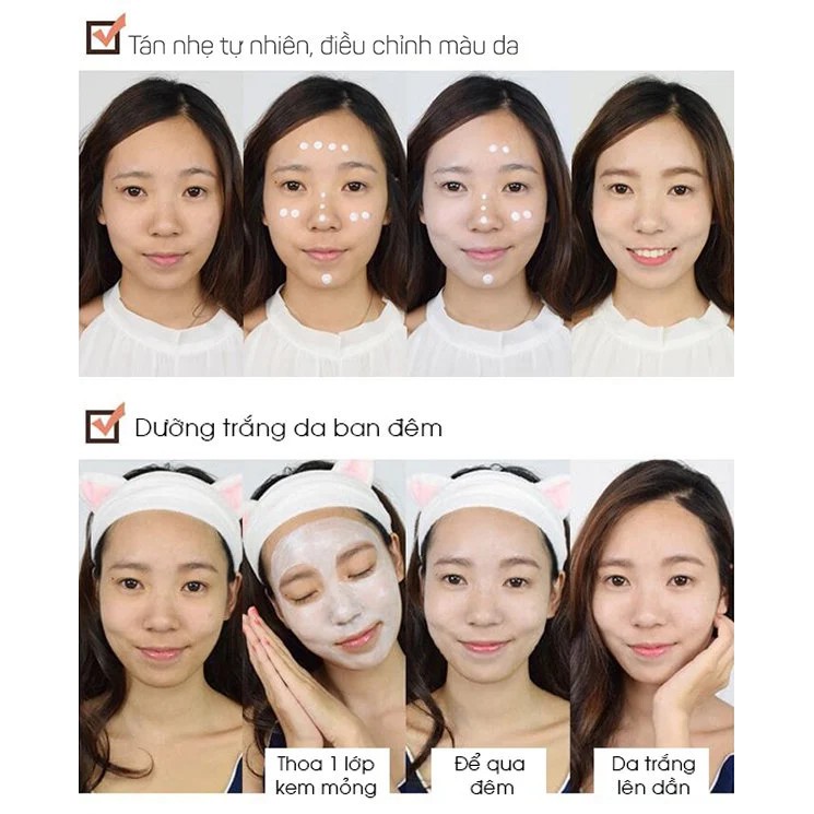 Kem Nâng Tông Dưỡng Da Đa Năng 5 IN 1 WHITE TONE UP CREAM INSPIRE ( Mua 1 được 2 -quà tặng) Bộ Chăm Sóc Da