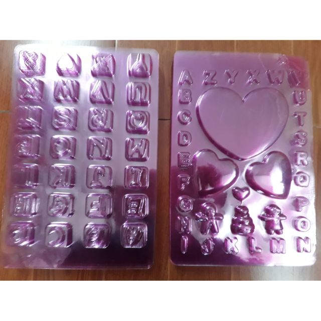Khuôn nhựa đổ socola ⚡ HÀNG LOẠI 1 ⚡ khuôn nhựa đổ chữ nổi trái tim Hàn Quốc