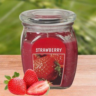 Hũ nến thơm tinh dầu Bolsius Strawberry 305g.HƯƠNG DÂU TÂY.Khử mùi,Nến tinh dầu cao cấp nhập khẩu châu âu.