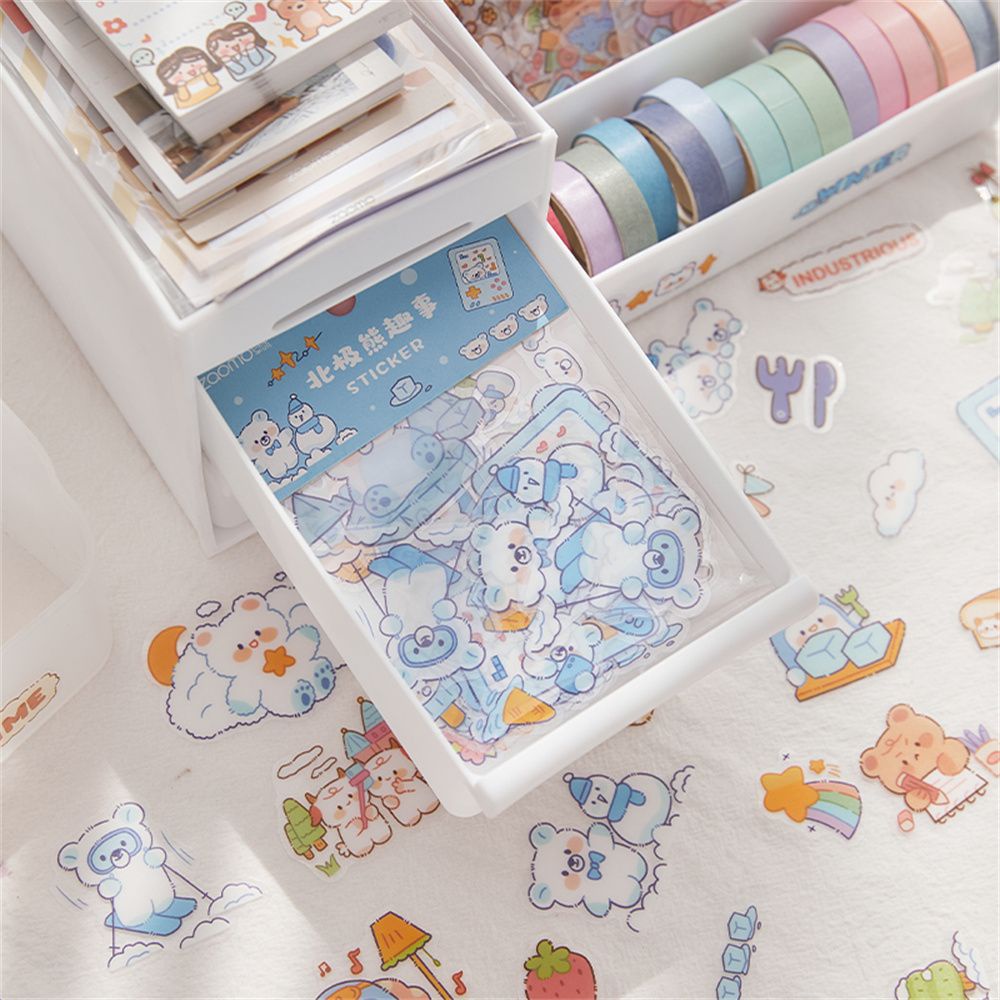 Bộ 46 miếng dán PET hình chai nước nhiều màu chống thấm nước trang trí sổ tay DIY