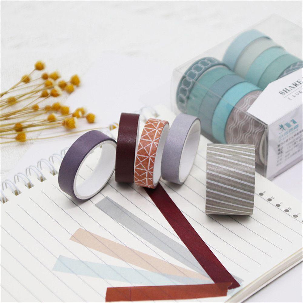 Hộp 10 Cuộn Băng Dính Nhiều Màu Trang Trí Scrapbook