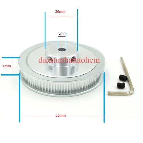 PULLEY BÁNH RĂNG NHÔM 80GT5 80 RĂNG-2GT-5MM