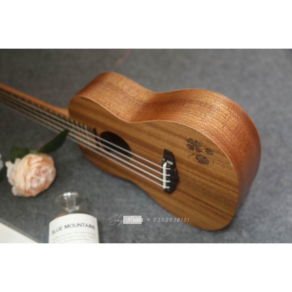 Đàn Ukulele Concert BWS 23inch Cỏ Bốn Lá Siêu Đẹp Âm Cực Vang (Tặng Full phụ kiện)