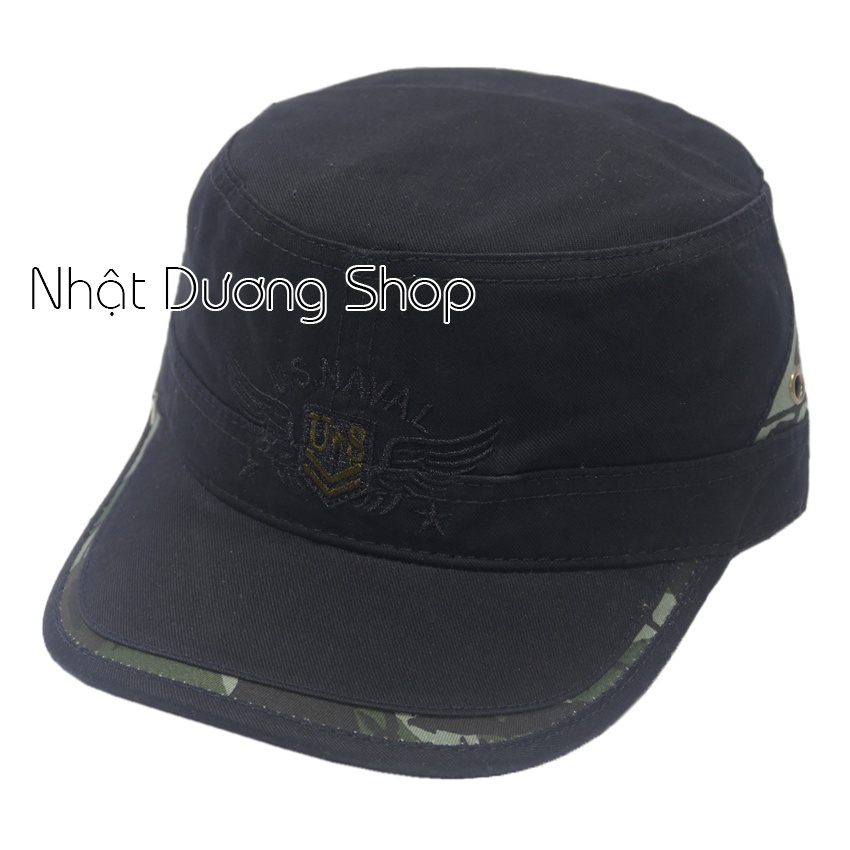 [ Nhiều màu ]Nón kết đầu bằng bít đuôi US Naval vá lính - có may thun phía sau giúp giữ chặt nón và tăng size vòng đầu