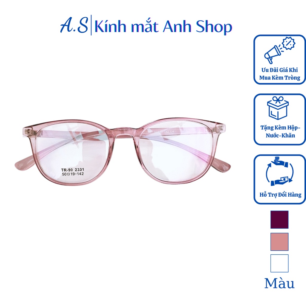 Gọng kính tròn bầu nhựa dẻo nhiều màu sắc 2331