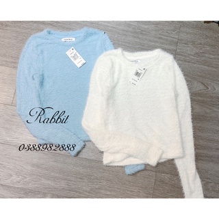 Áo len lông thỏ croptop