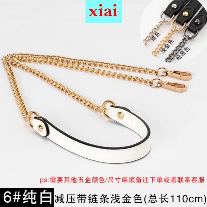 Dây đeo túi xách thay thế bằng da có dây xích kim loại