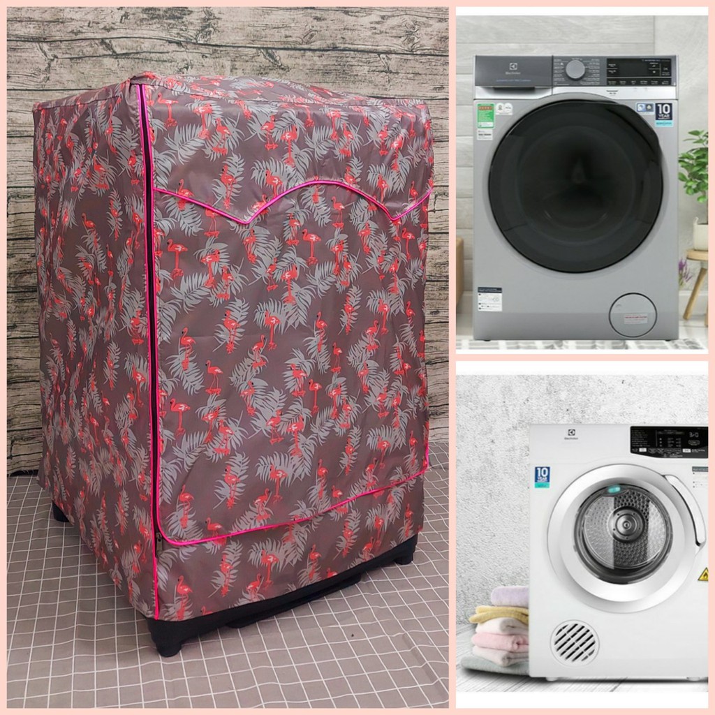 Áo trùm, vỏ bọc máy giặt LG ( Chất Liệu Vải Dù xin loại 1 ) (mẫu chim hồng hạc)