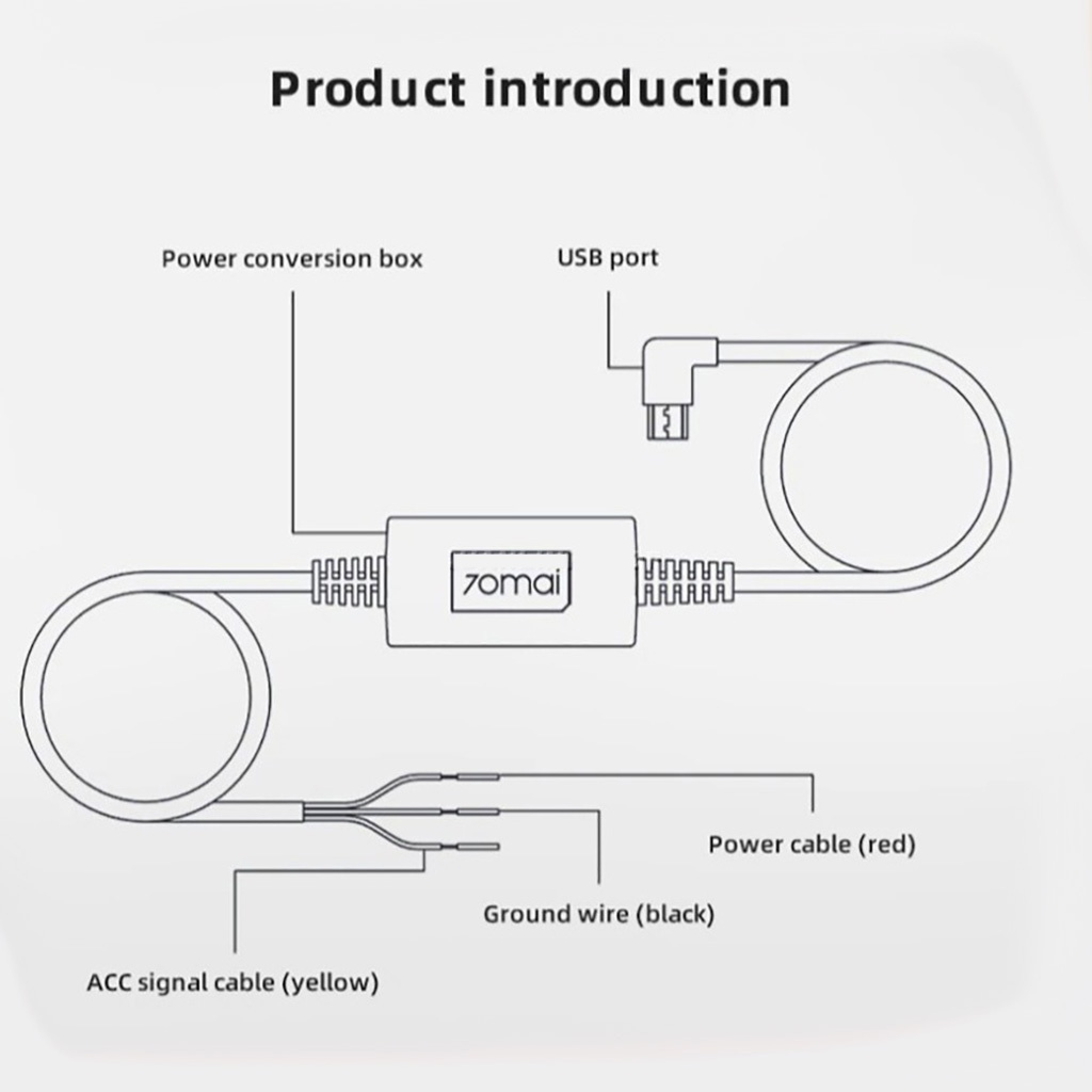 Bộ Dây Nguồn Hardwire Kit Cấp Điện Trực Tiếp Cho Camera Hành Trình 70mai (A500S, A800S, M300, M500,...)