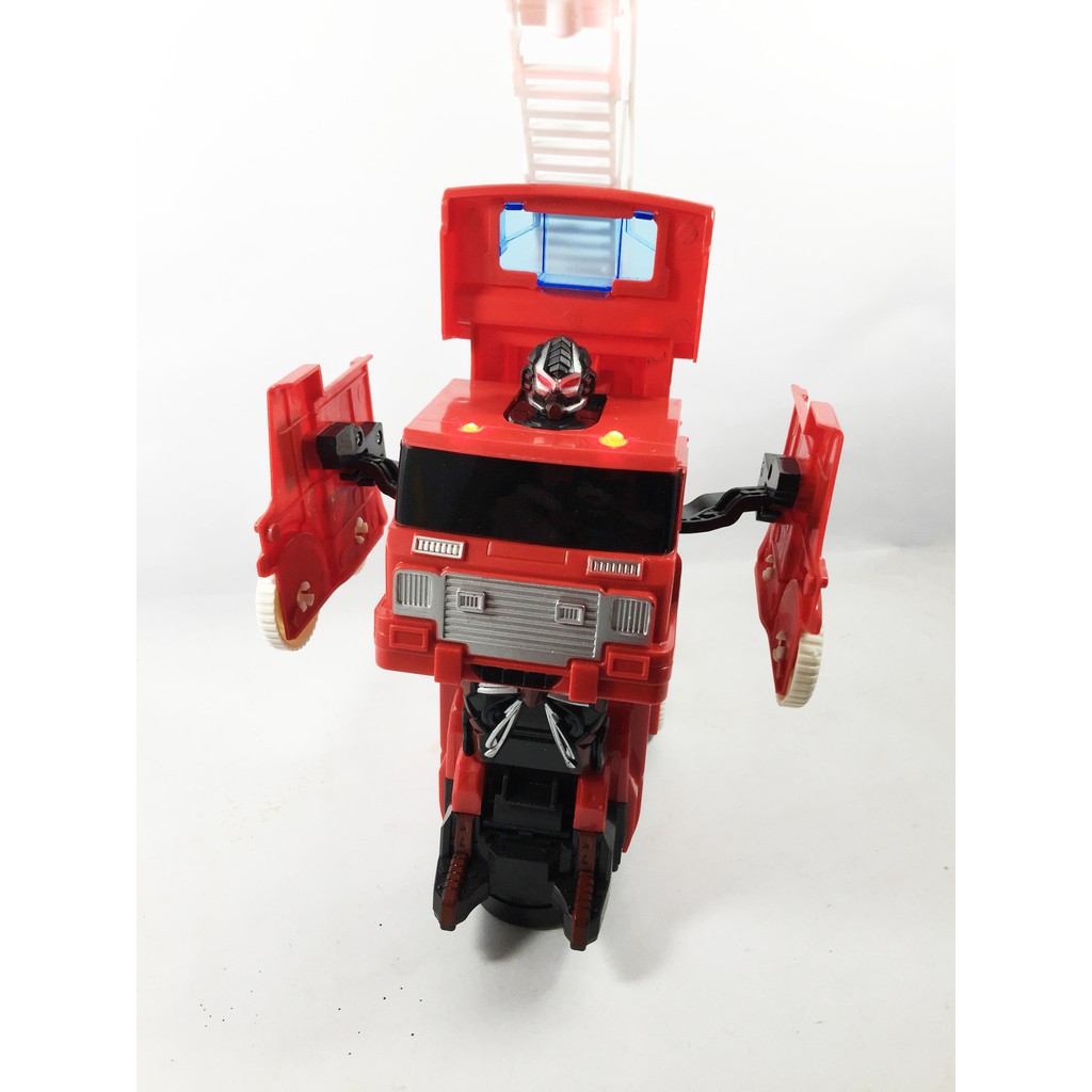 ❤️❤️Đồ Chơi Xe Cứu Hỏa Biến Hình Robot, Di Chuyển Tránh Vật Cản, Phát Sáng Phát Nhạc Vui Nhộn