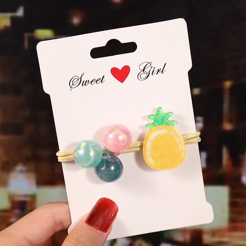 Dây Buộc Tóc Cao Su Co Giãn Bằng Acrylic Thân Thiện Với Môi Trường Họa Tiết Hoạt Hình Cho Bé