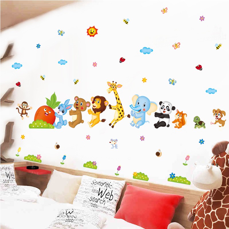 🌿🌿 Decal dán tường, tranh dán tường động vật đáng yêu cho bé, tranh trang trí decor phòng nhiều mẫu lựa chọn - Mẫu 3