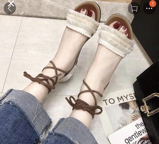 Sandal thổ cẩm buộc dây