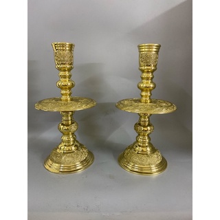 Đôi chân nến chân đèn bằng đồng cao 48cm