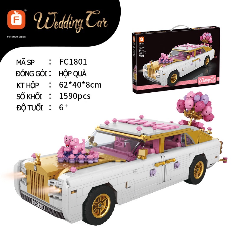 Mô hình lắp ráp siêu xe ô tô giá rẻ đồ chơi lắp ráp cho bé gái 5 tuổi TEEMO LG-18