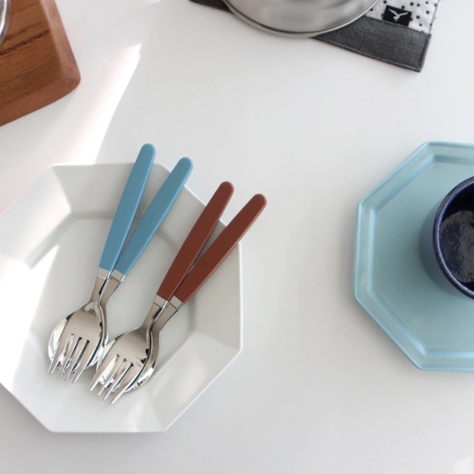 ♡K-kitchen♡  bộ muỗng nĩa trẻ em 10 màu camome