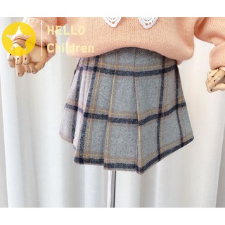 Chân váy dạ xếp li bé gái