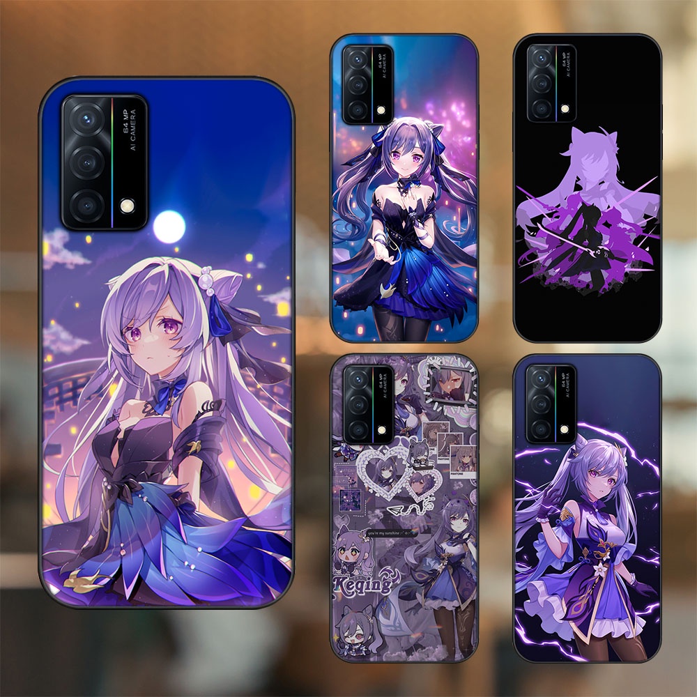 Ốp lưng Oppo K9 viền đen in hình Keqing Genshin Impact