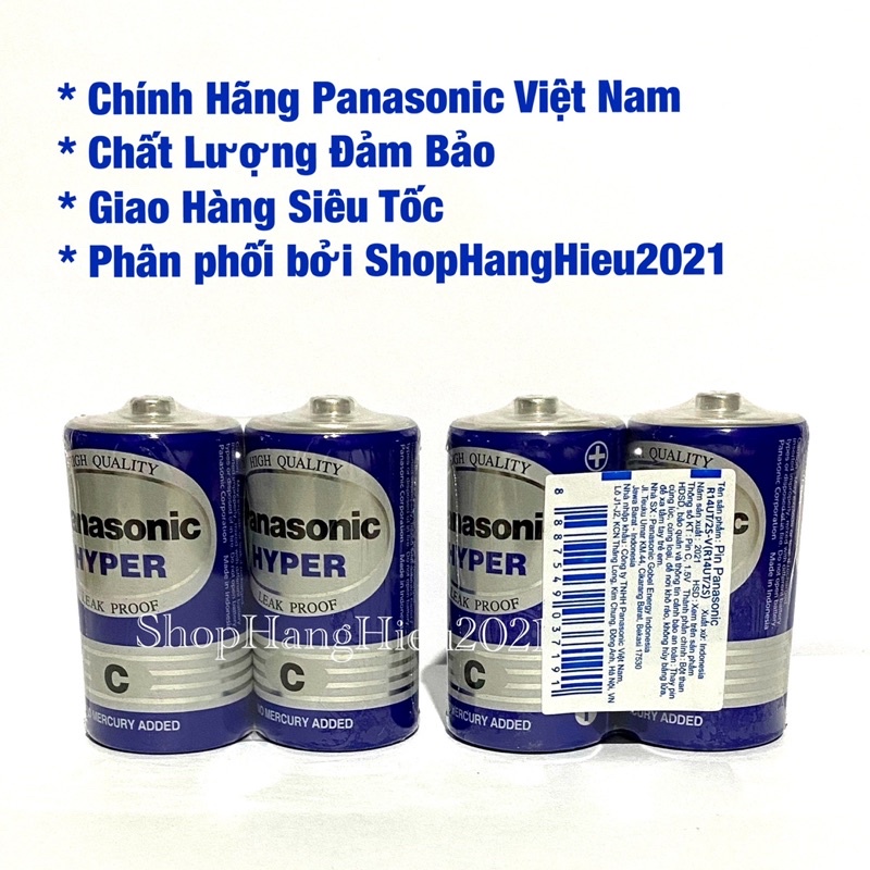 Hộp 24 Viên Pin Trung Panasonic R14UT/2S Hàng Chính Hãng Made in Indonesia