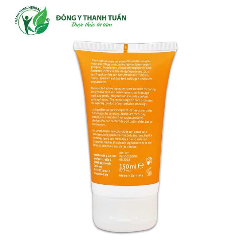 [New] Kem hỗ trợ điều trị suy giãn tĩnh mạch Medi Day Gel tuýp 150ml - Giúp thoa lên da trước khi mang vớ