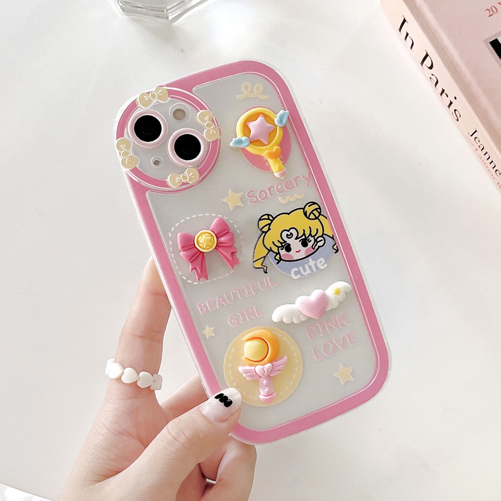 Ốp Điện Thoại TPU Mềm Hình Thủy Thủ Mặt Trăng 3D Cho iPhone 11 13 12 Pro Max XSMAX