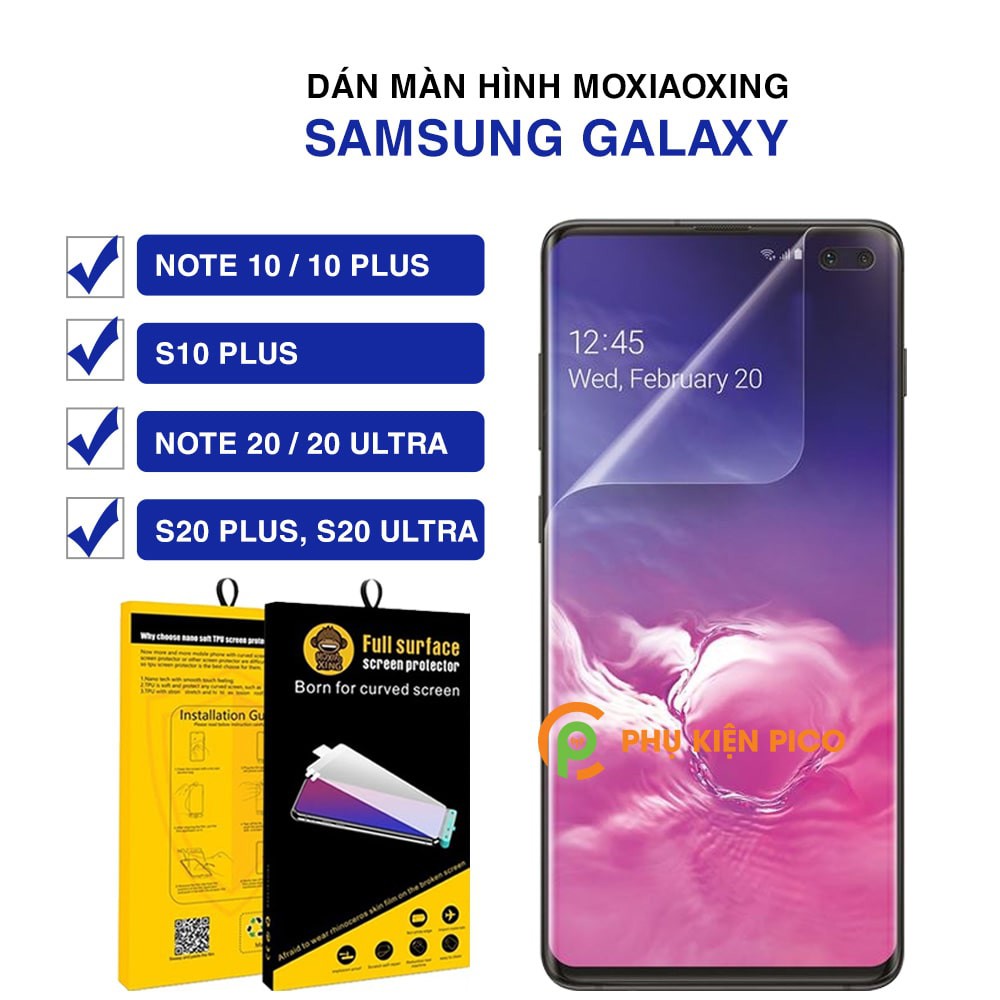 Dán màn hình Samsung S10 Plus full màn trong suốt chính hãng Moxiao Xing - Dán dẻo Samsung Galaxy S10 Plus