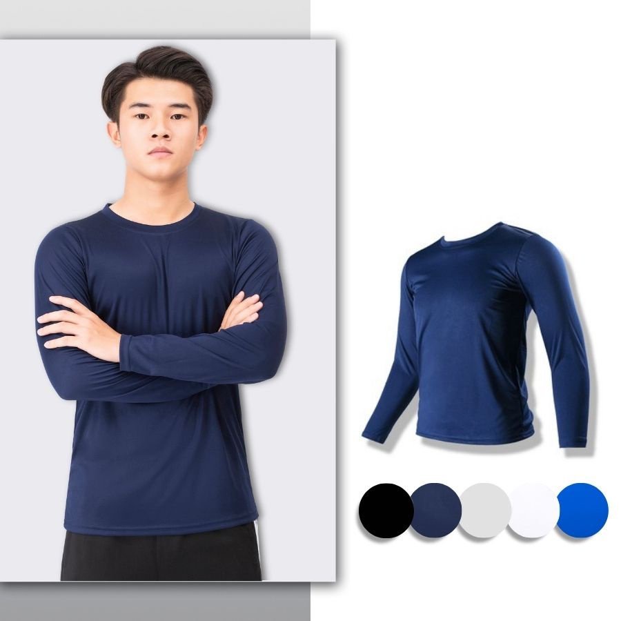 Áo Giữ Nhiệt Nam, Áo Dài Tay Nam Body Bóng Đá Co Dãn 2 Chiều - Bull Sport-MÀU ĐEN