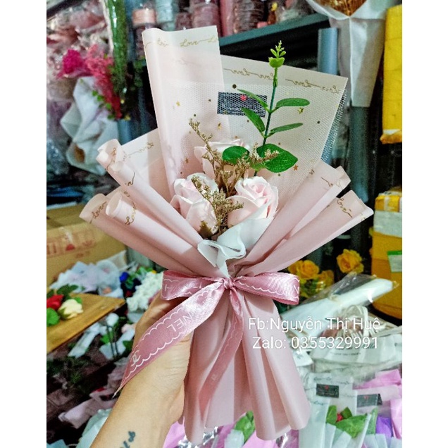BÓ 3 BÔNG HOA HỒNG SÁP THƠM