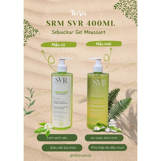 Sữa rửa mặt SVR Sebiaclear Gel Moussant cho da dầu mụn sạch sâu thông thoáng lỗ chân lông - Thi Vũ