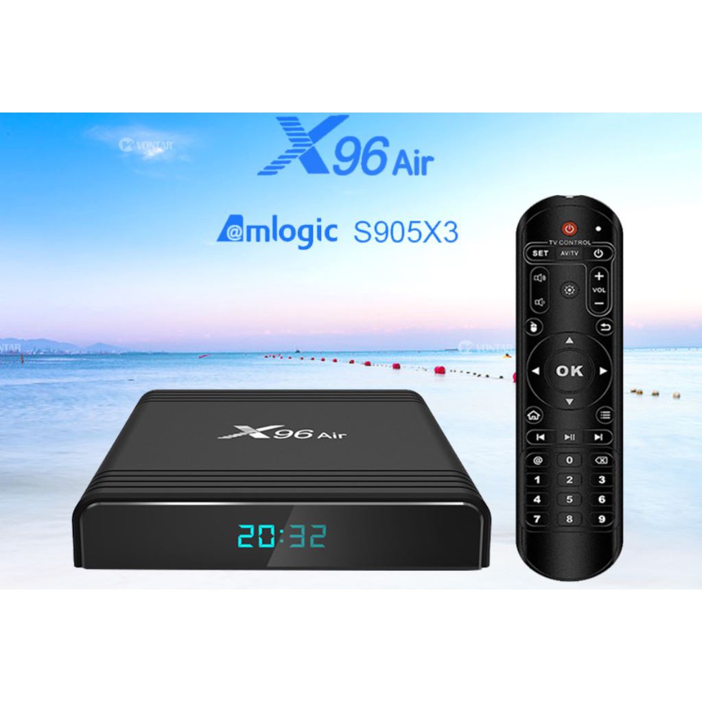 Đầu Tivi Box X96 Air, Chip S905X3, Ram 4GB, Bộ nhớ trong 32GB, Android TV 9.0, Kết nối Bluetooth