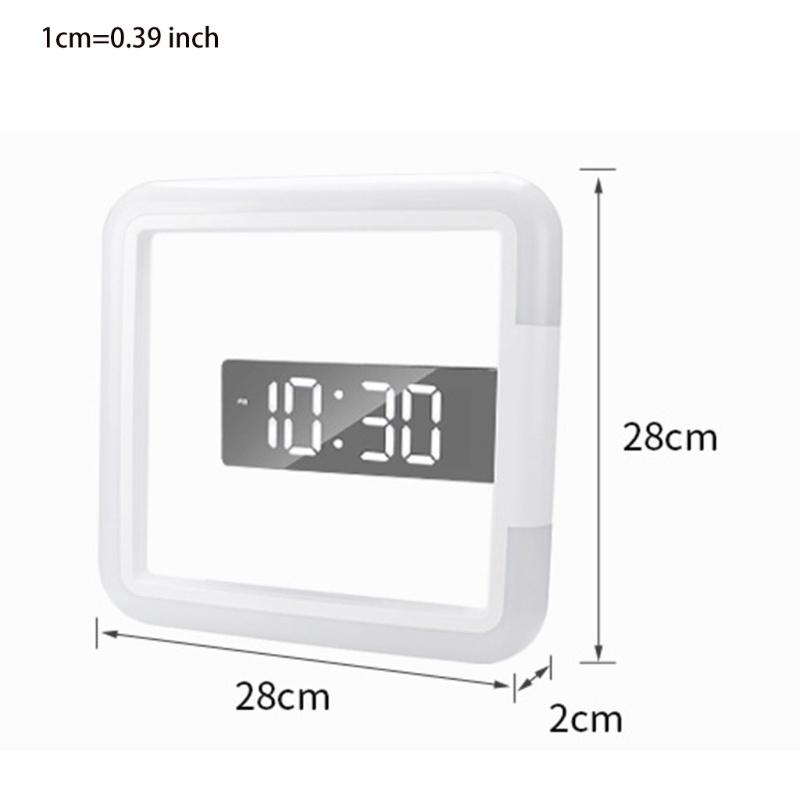 Đồng Hồ Treo Tường Tráng Gương Có Đèn Led Nhiều Màu Sắc Sáng Tạo