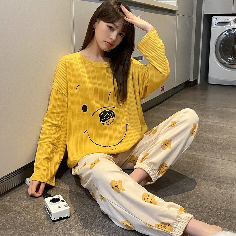 Đồ ngủ pijama nữ cao cấp mặc nhà cotton đẹp tay dài siêu cute dễ thương – CTD1