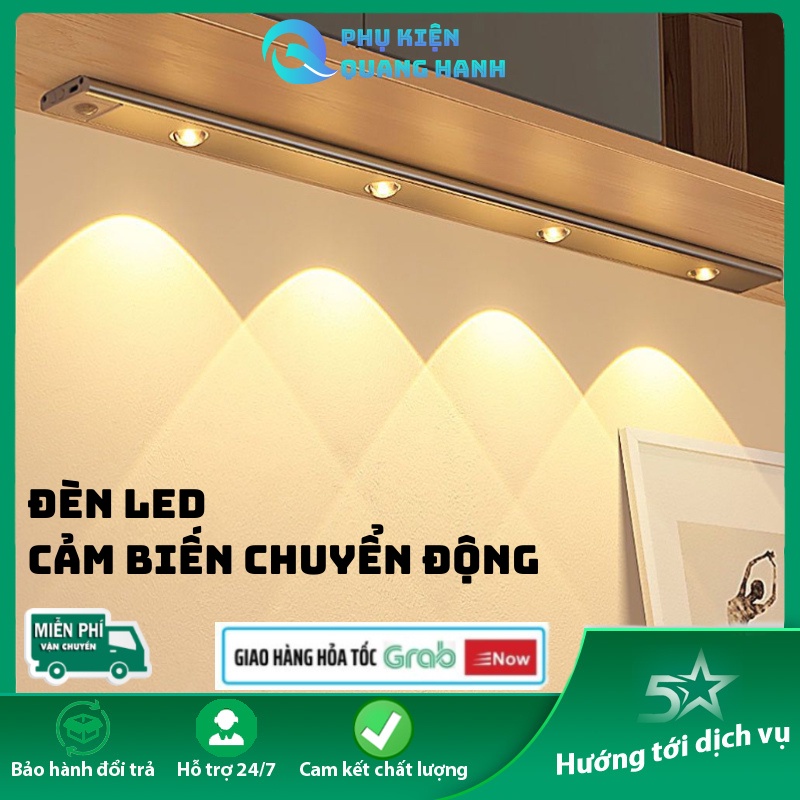 Đèn Led cảm biến, Đèn Cảm Biến Chuyển Động Thông Minh, Gắn Tường, Tủ Đồ, Cạnh Giường, Nhà Bếp, WC, Pin Tốt