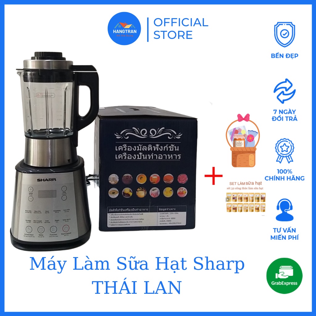 Máy Làm Sữa Hạt Máy Nấu Sữa Hạt Sharp THÁI LAN,BH 12 tháng ,13 Cách Nấu-Tran Hang Store