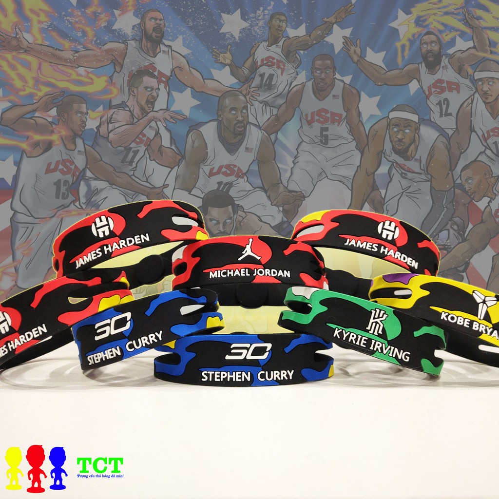 Vòng Tay Silicone Bóng Rổ NBA Phong Cách Rằn ri