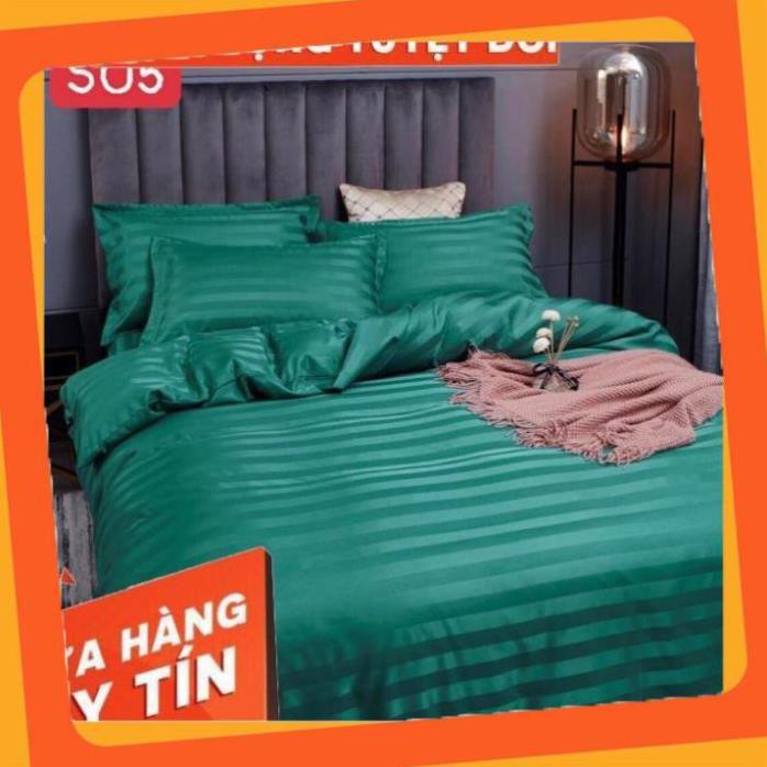 [Hot] Chăn ga cotton lụa sọc 3 phân, hàng cao cấp