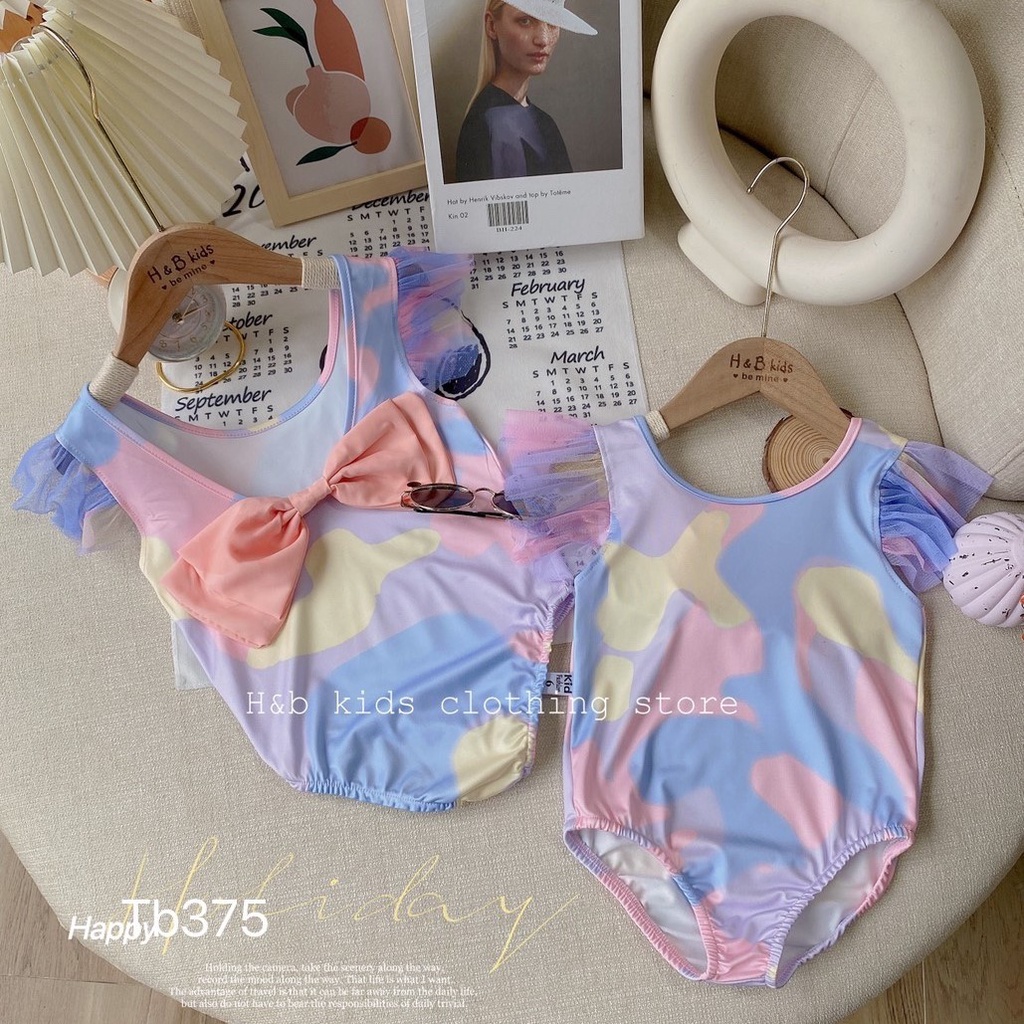 Bikini liền thân tay cánh tiên cho bé gái siêu xinh size từ 10 - 20 kg