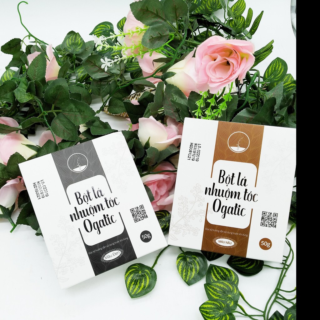 Bột lá nhuộm tóc OGATIC - nhuộm phủ bạc OGATIC - Hàng chính hãng -Từ thảo dược Lá móng-Lá chàm (Hộp 15g-50g) | BigBuy360 - bigbuy360.vn