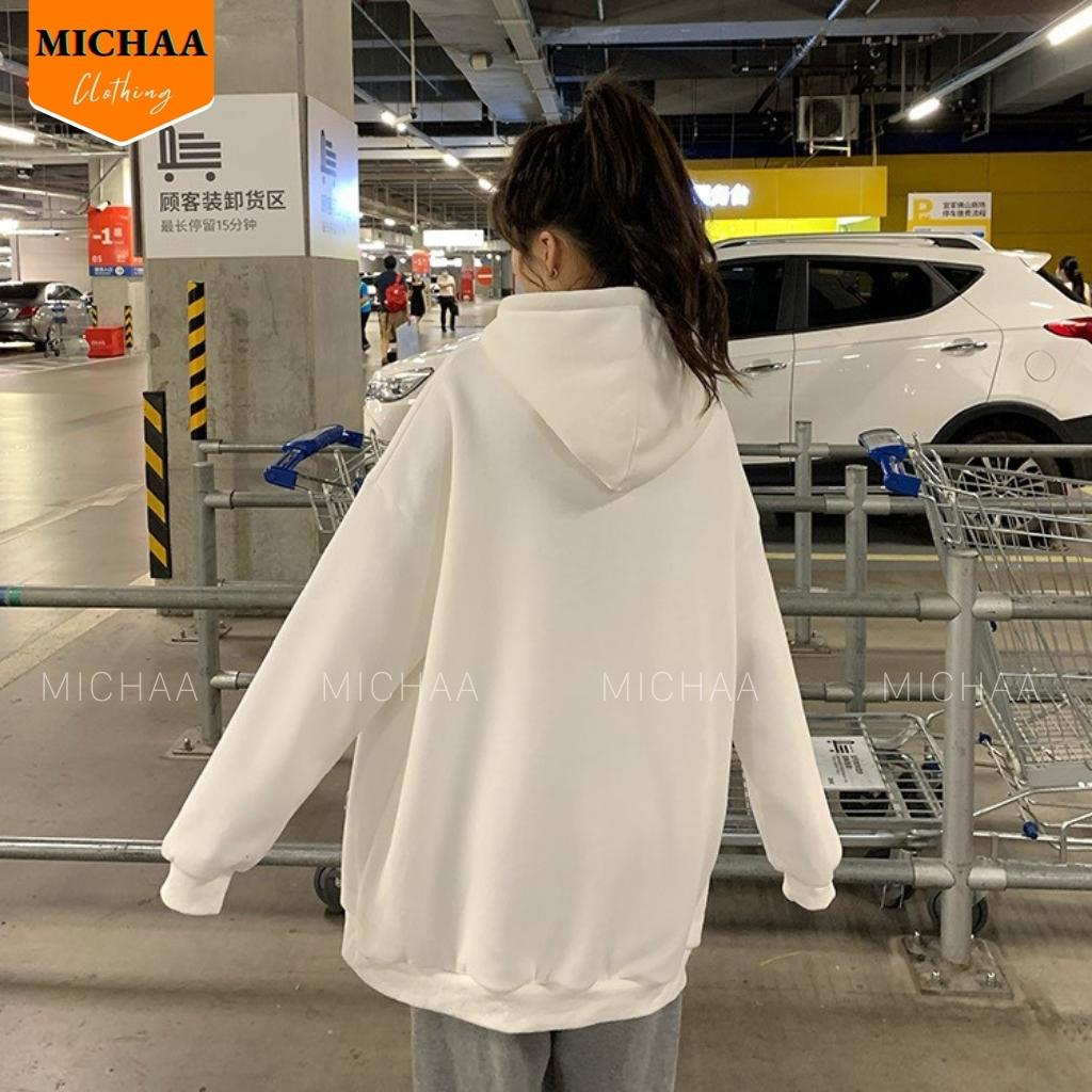 Áo Khoác Nỉ HOODIE TRƠN Nam Nữ Ulzzang Unisex Form Rộng Đẹp - MICHAA