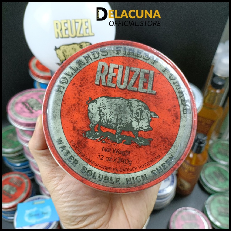 Sáp vuốt tóc nam Reuzel 340g clay wax pomade chính hãng Delacuna R340