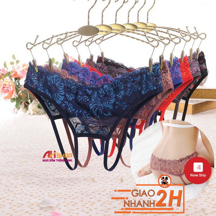 Quần lót xẻ đáy ren nữ sexy, quần chip lọt khe nữ không đũng xì lip hở khe gợi cảm 1523