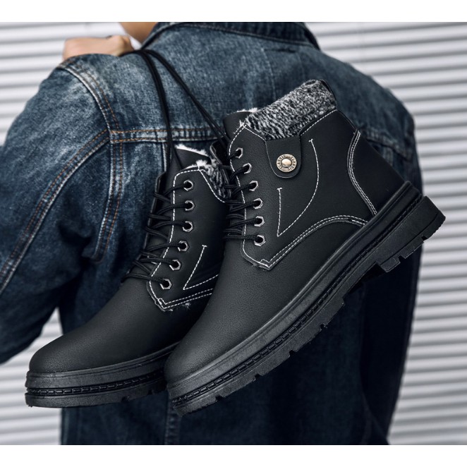 Giày boot nam đen cực ngầu cổ cao ảnh thật | BigBuy360 - bigbuy360.vn