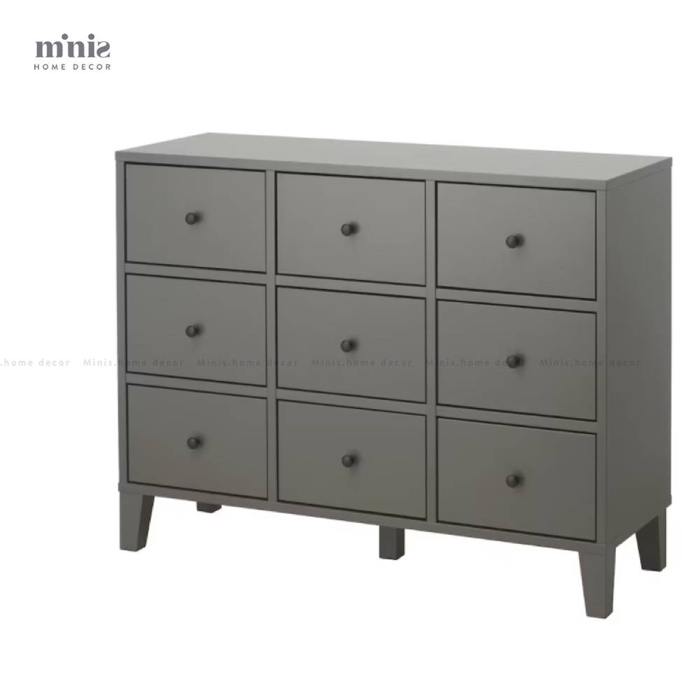 BRYGGJA Tủ 9 Hộc Kéo, 1m2, sản xuất từ Minis